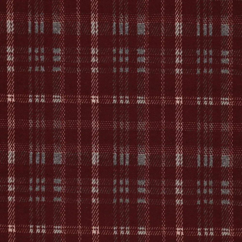 Ruudullinen jacquard-neulos – viininpunainen
