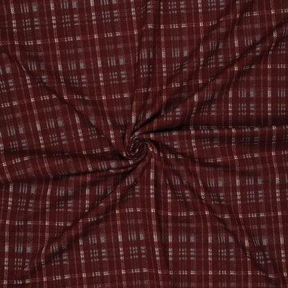 Ruudullinen jacquard-neulos – viininpunainen