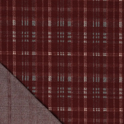 Ruudullinen jacquard-neulos – viininpunainen