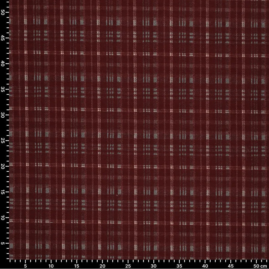 Ruudullinen jacquard-neulos – viininpunainen