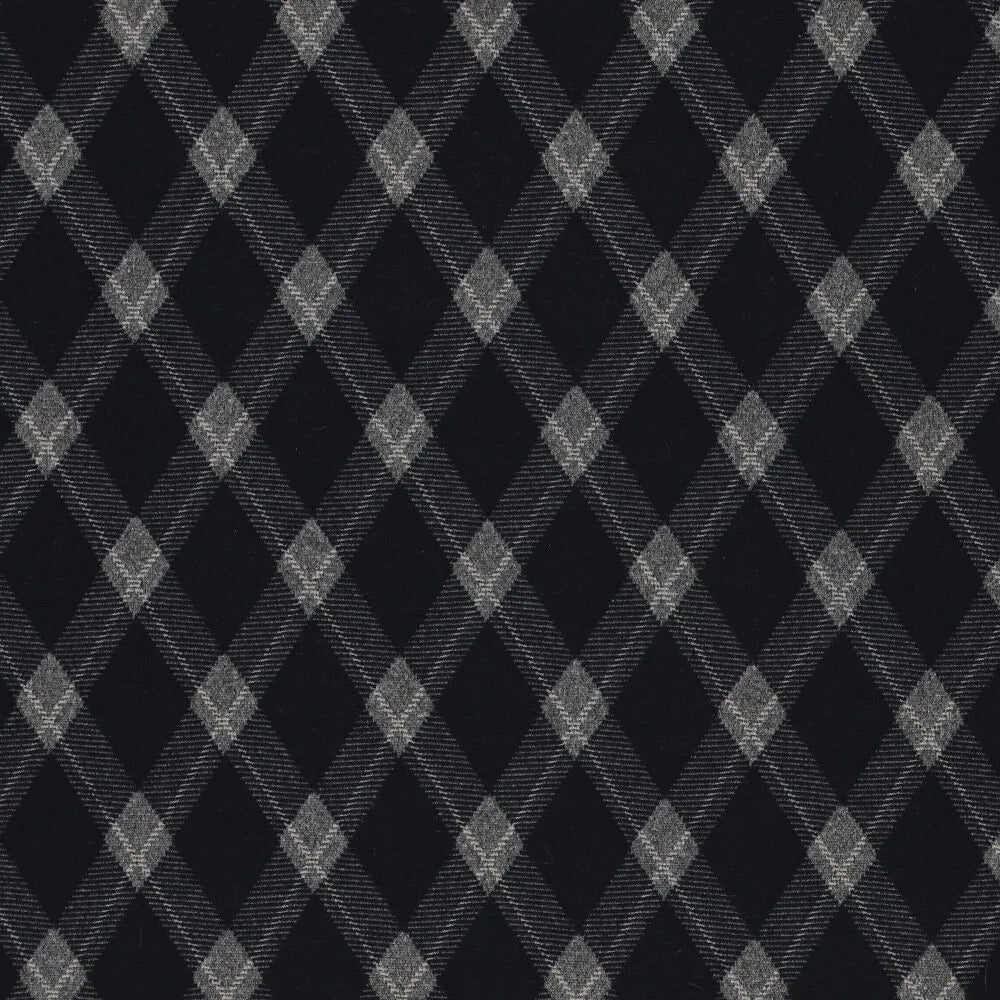 Ruudullinen jacquard-neulos vinoneliökuviolla – tummansininen