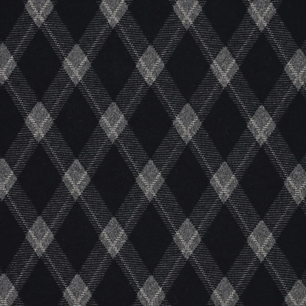 Ruudullinen jacquard-neulos vinoneliökuviolla – tummansininen