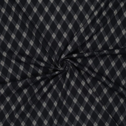 Ruudullinen jacquard-neulos vinoneliökuviolla – tummansininen