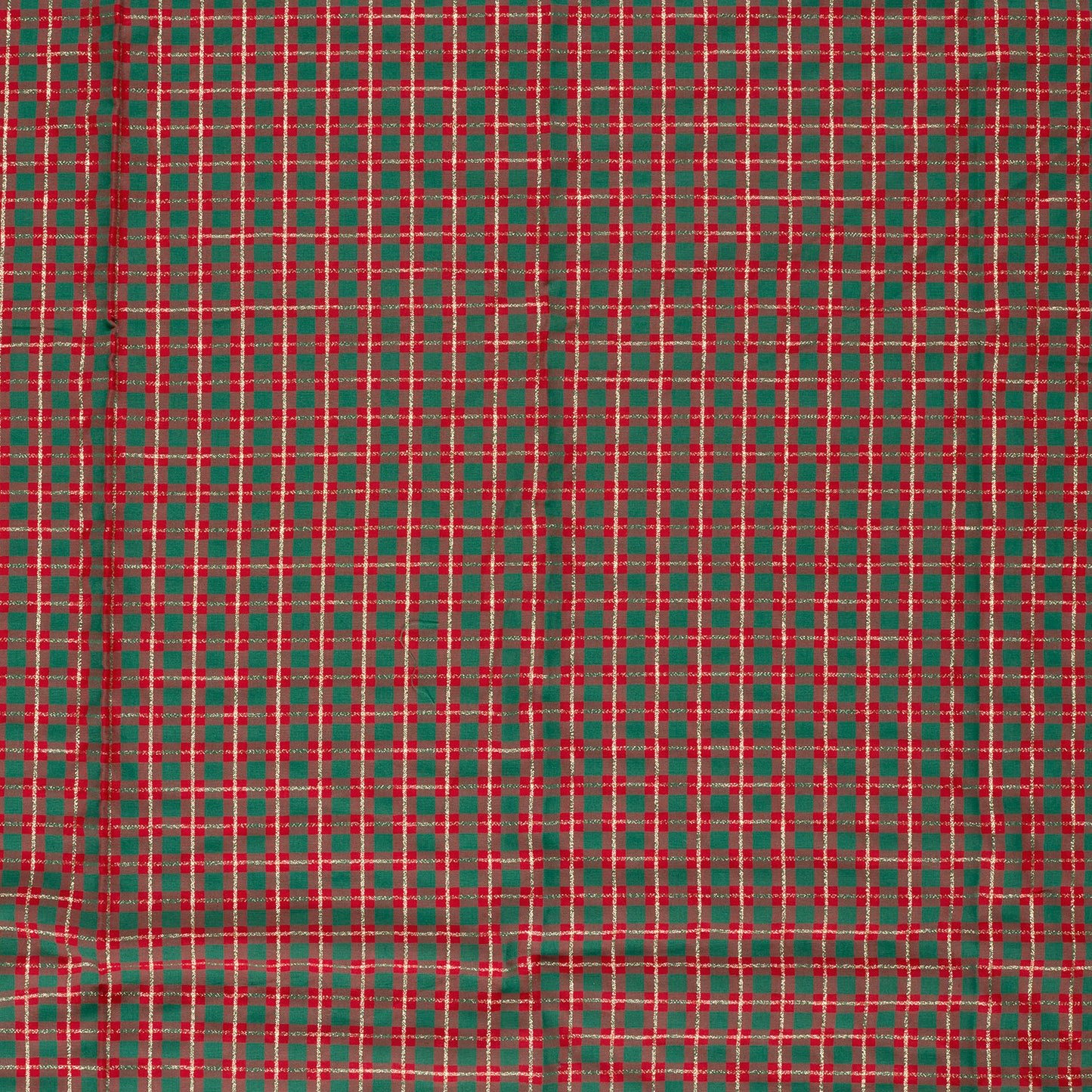 Premium 100% Cotton Fabric - Scottish Check with Gold Accents 120 g/m²