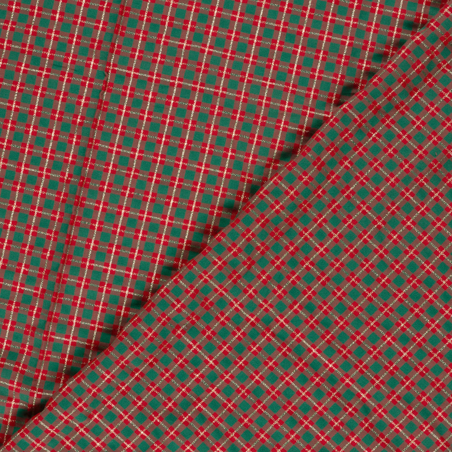 Premium 100% Cotton Fabric - Scottish Check with Gold Accents 120 g/m²