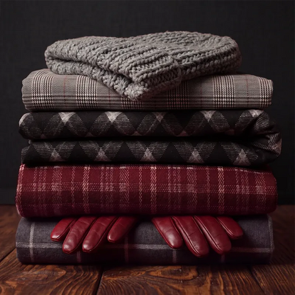 Ruudullinen jacquard-neulos vinoneliökuviolla – tummansininen