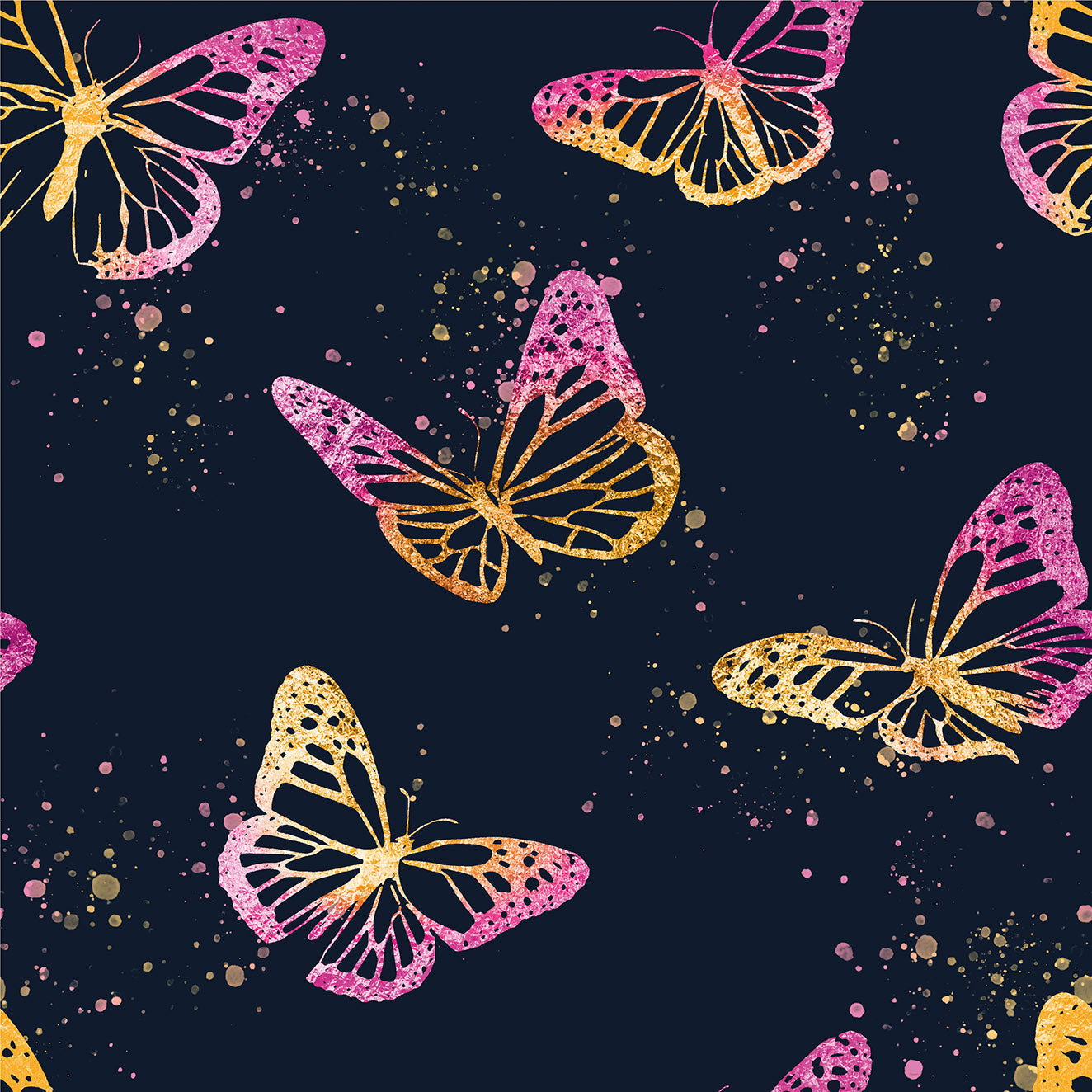Cotton Insulated Jersey - Butterflies