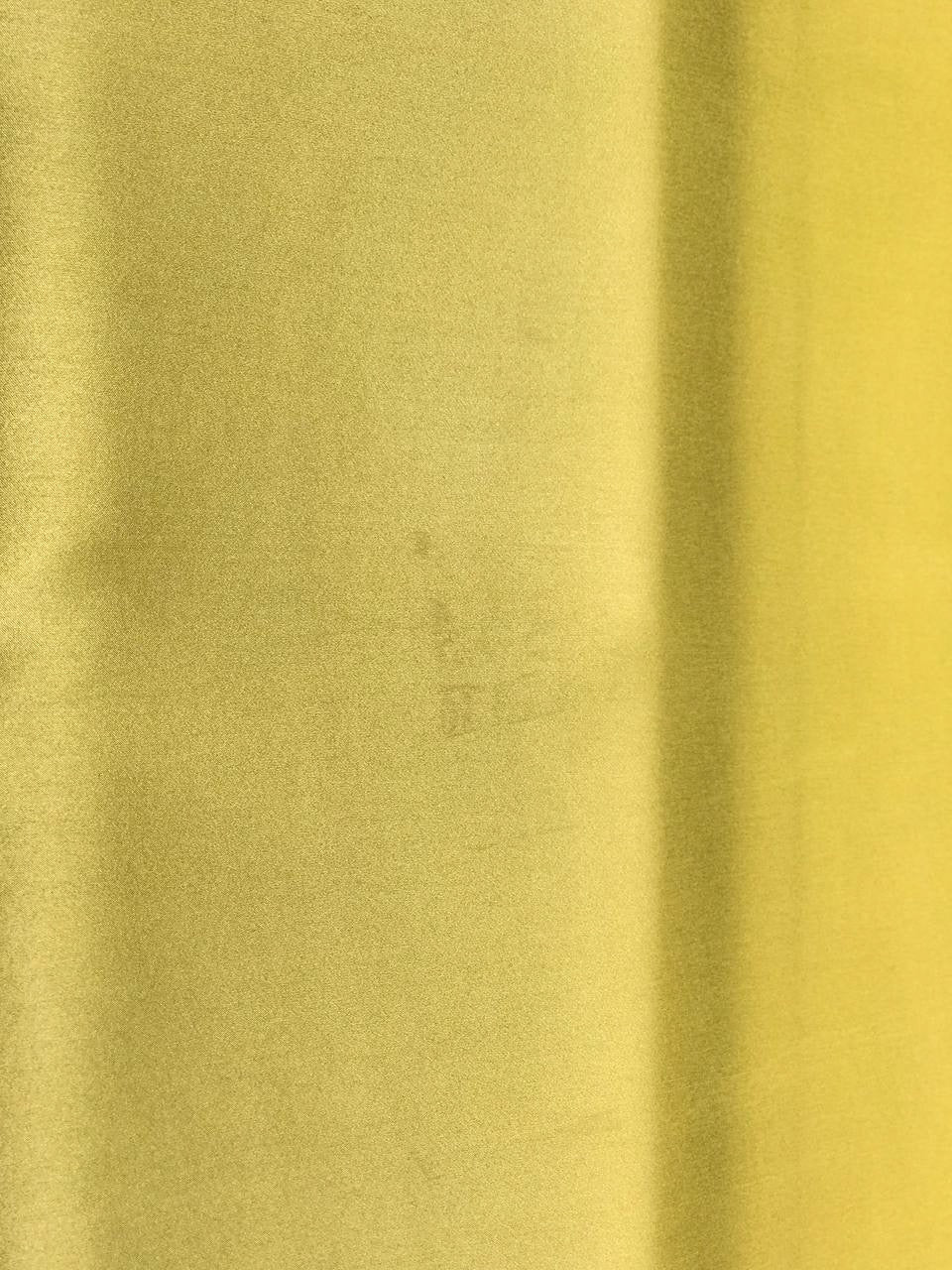 100% silk satin fabric in yellow – Italy, with a small defect