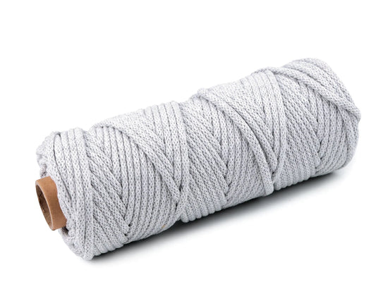 Corde en coton 5 mm gris clair 10 m