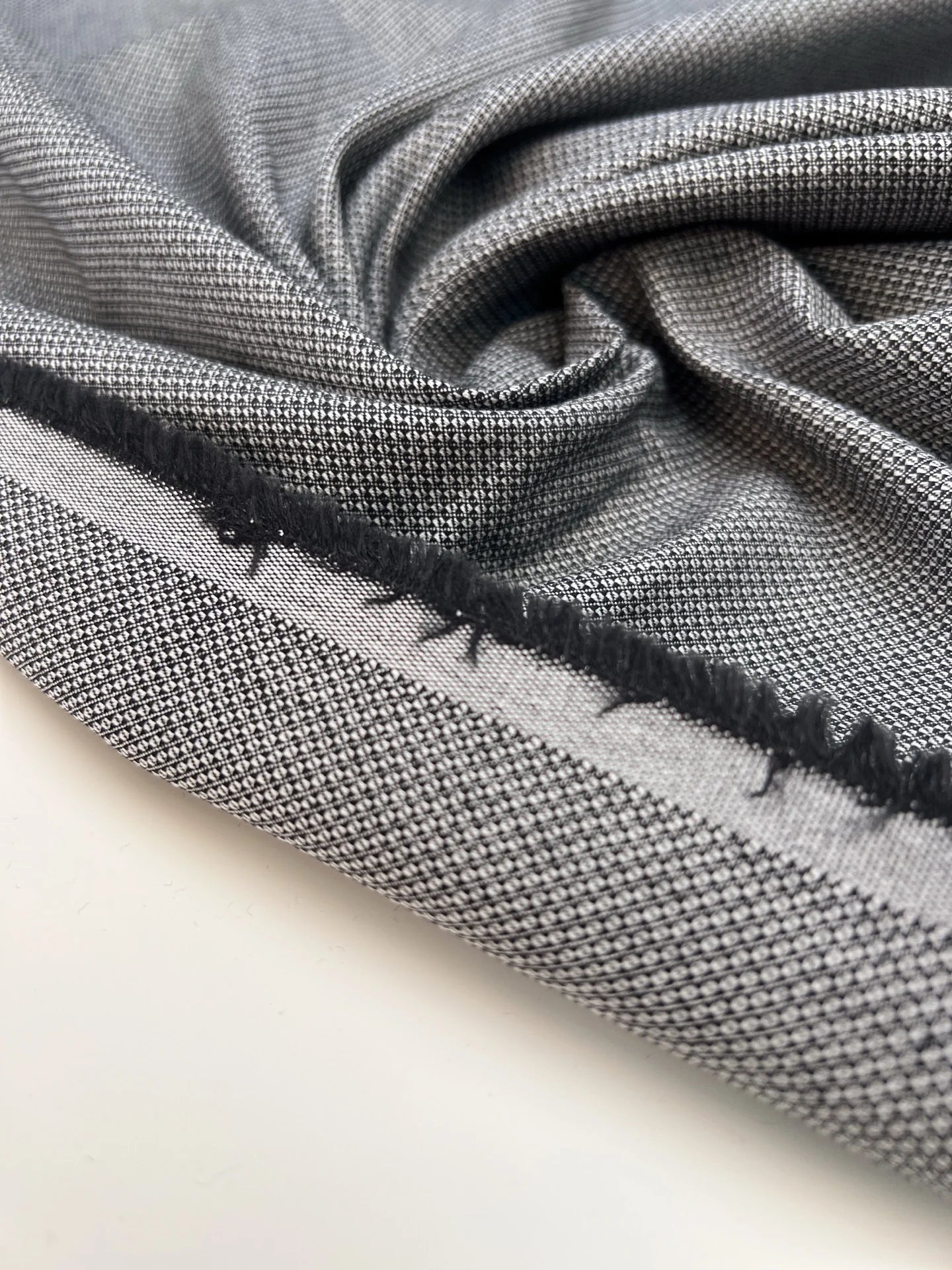 Jacquard-puuvillakangas elastaanilla, harmaa – Italia