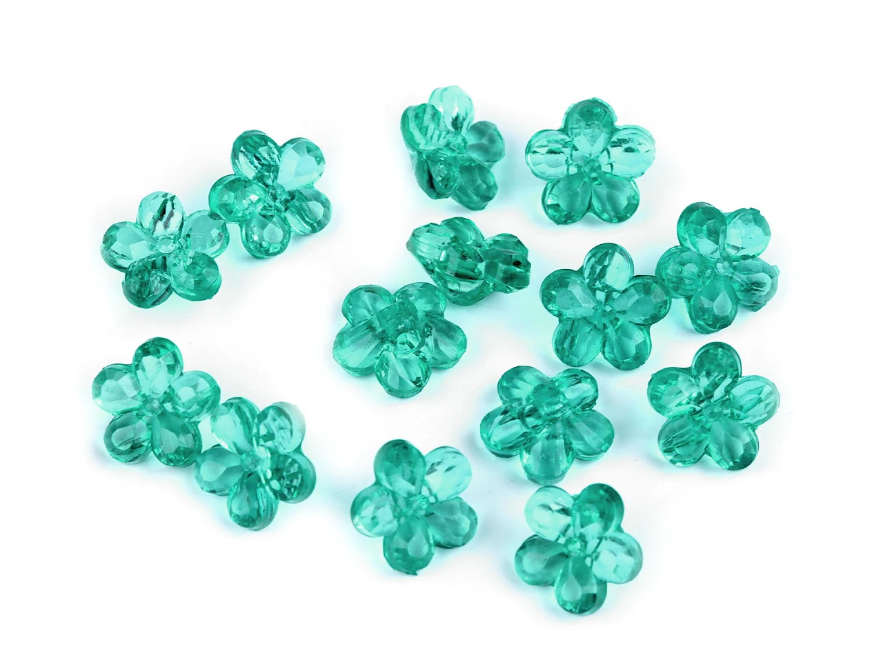 Dekoratīvas zieda formas pogas–pērlītes 12 mm