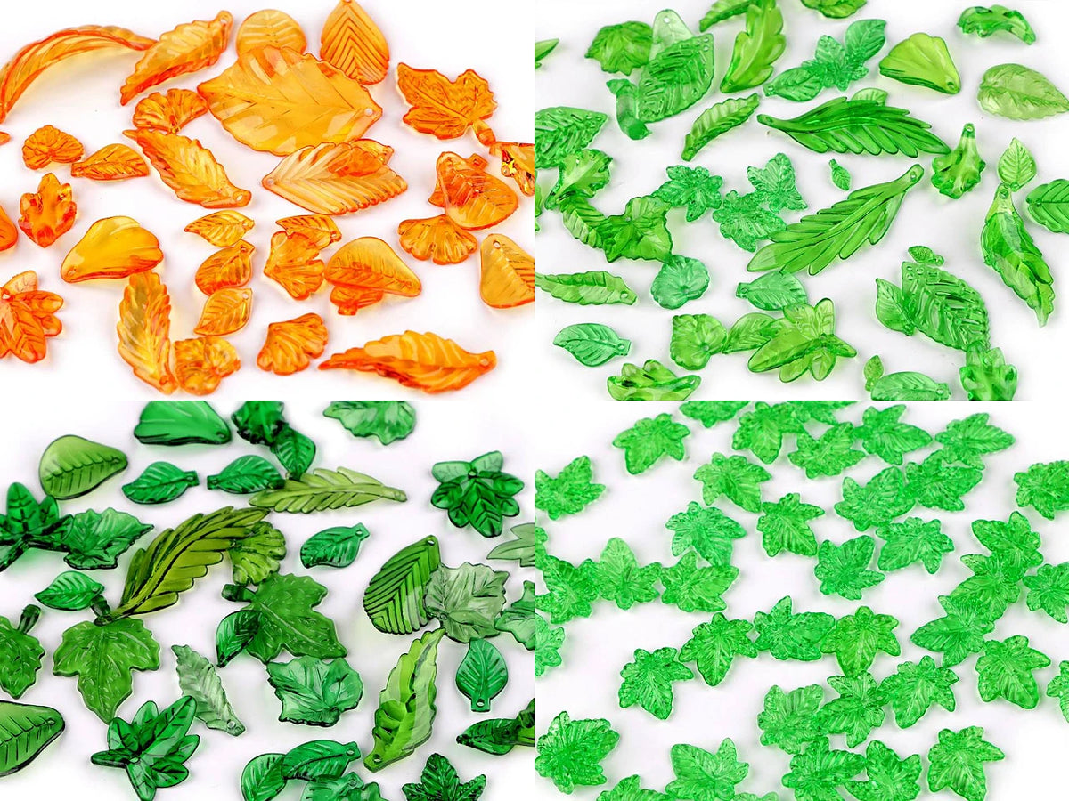 Plastmasas lapiņu pērlītes – dažādu formu un izmēru MIX