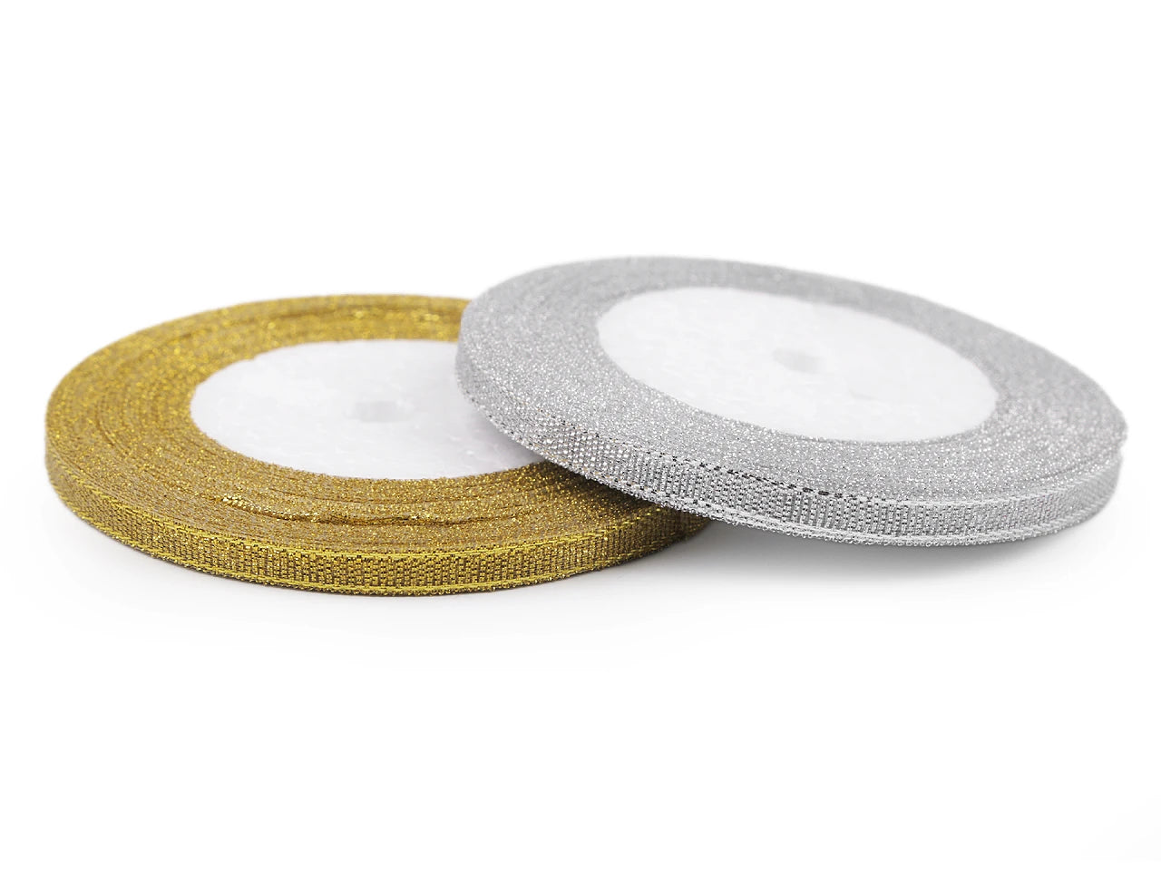 Brokatband mit Lurex | 6 mm 22,5 m | Gold oder Silber