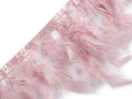 Turkey Feather Trim Ribbon - Soft Pink (50 cm Pack)