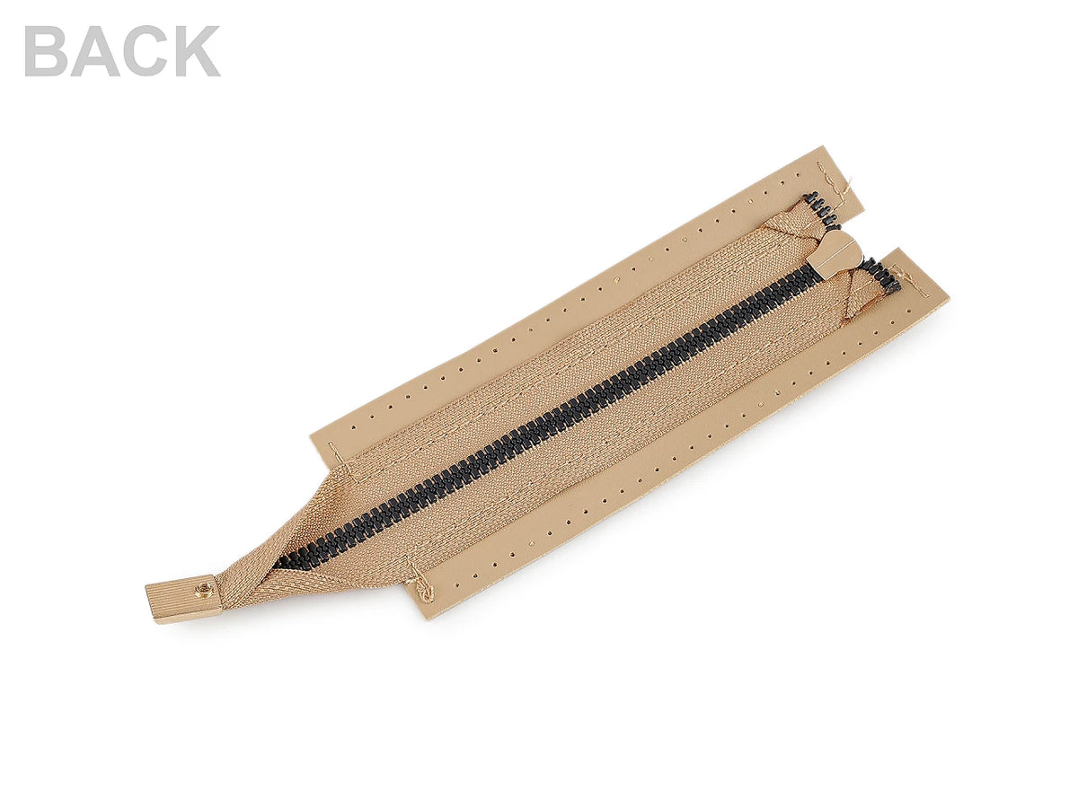 Laukun vetoketju tekonahkareunuksella – beige