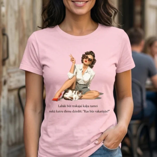 T-Shirt „Besser eine verrückte Katzendame sein, als jeden Tag zu hören: „Was gibt’s zum Abendessen?““