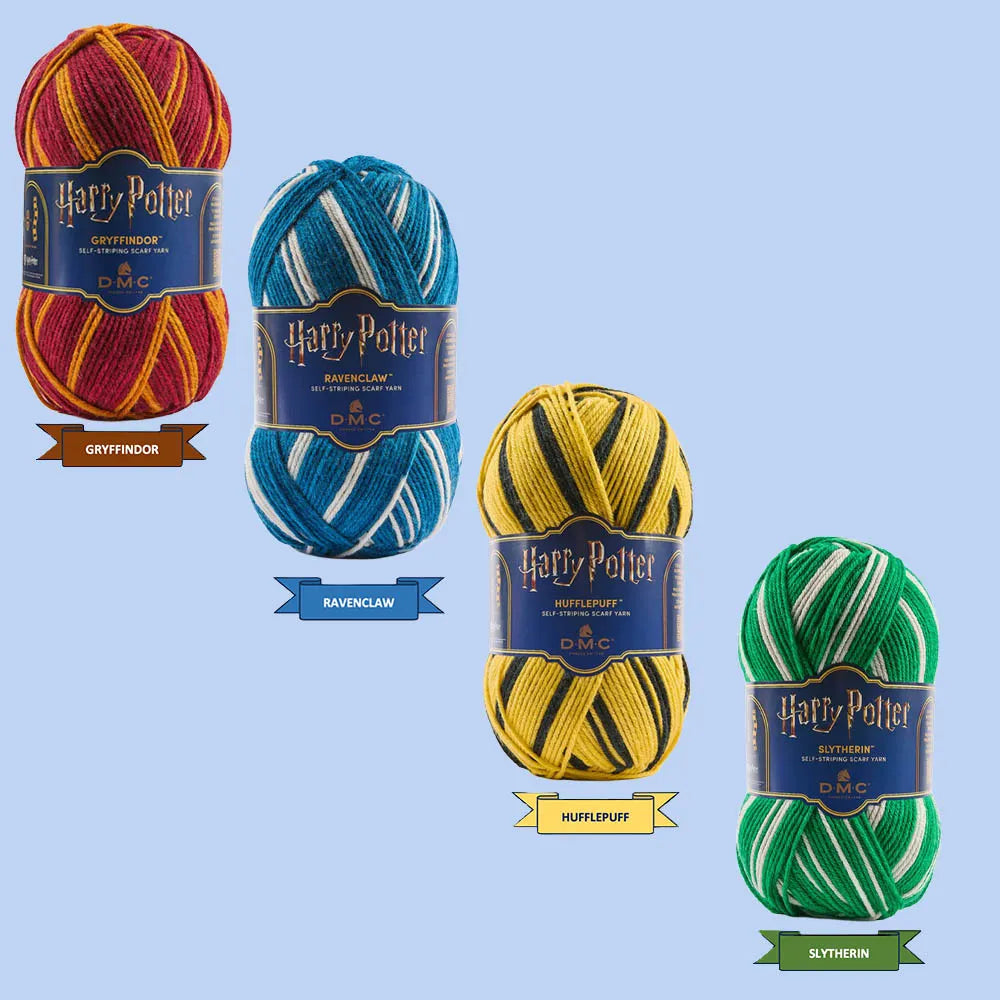 DMC Harry Potter Magic dzija 300 g / 410 m – pašsvītrojoša dzija Cūkkārpas koledžu krāsās