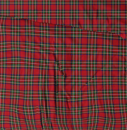 100% Cotton Fabric - Christmas Red Plaid