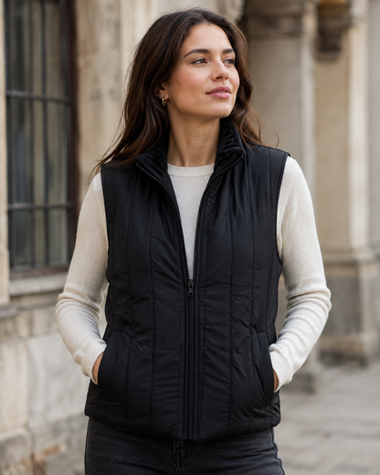 Quilted Fabric with Fleece Lining - Black