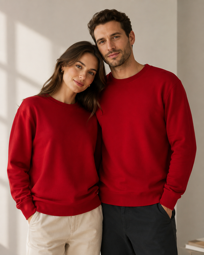 Insulated Cotton Knitwear - Intense Red