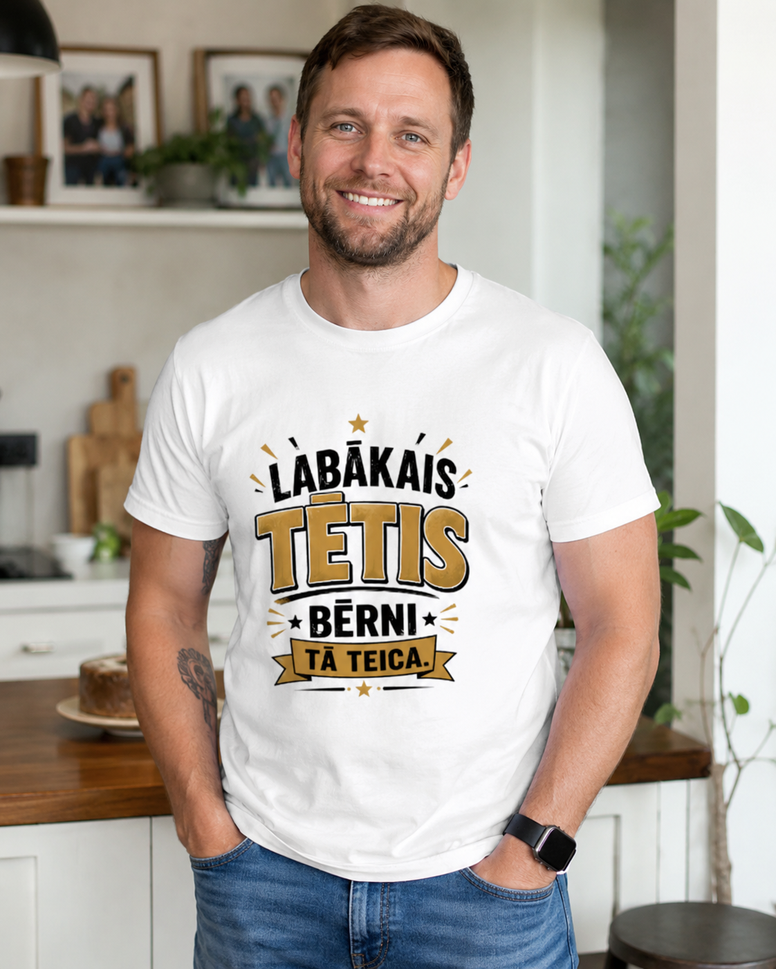 Organiskās kokvilnas T-krekls "Labākais tētis – bērni tā teica!"