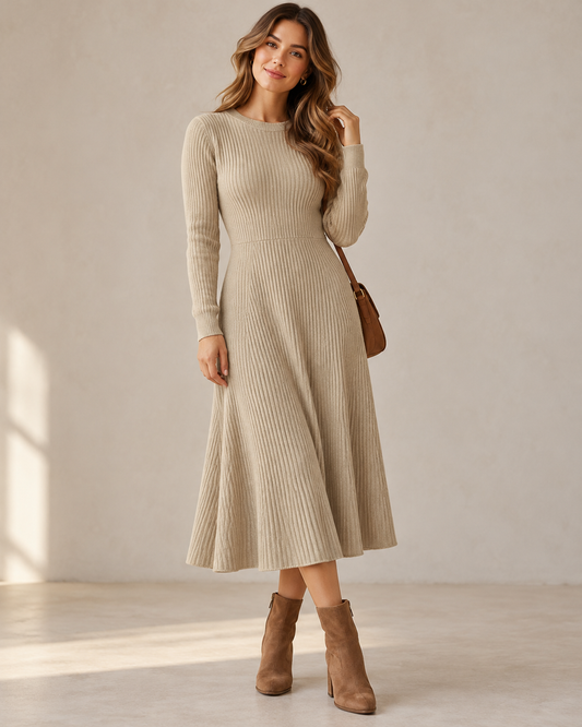 Puuvillane neulos – beige