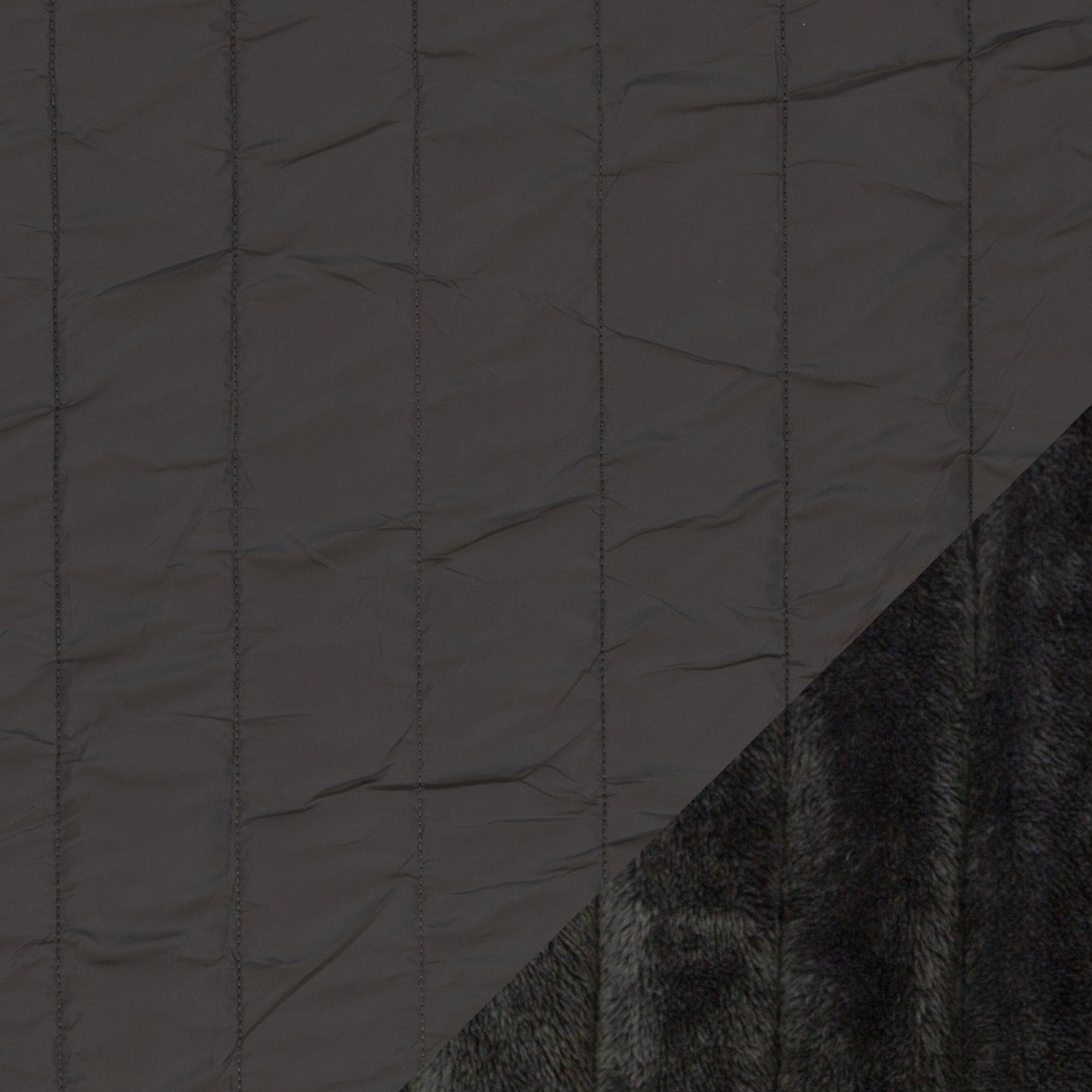 Quilted fabric with fleece lining - grey