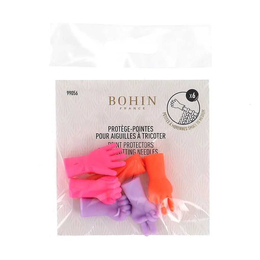 Image avec protège-pointes pour aiguilles à tricoter (taille S–M, 6 pièces) Bohin – disponible chez Šarlotes audumi
