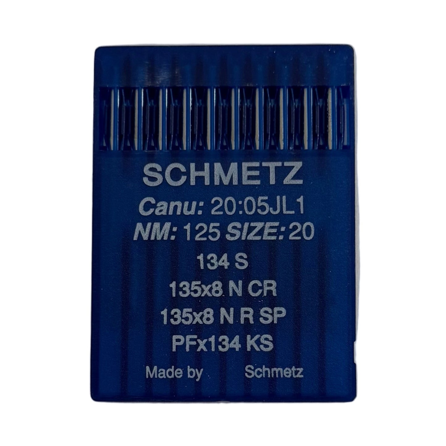 Image des aiguilles pour machines à coudre industrielles SCHMETZ 134 S pour cuir (10 pièces) – disponible chez Šarlotes audumi