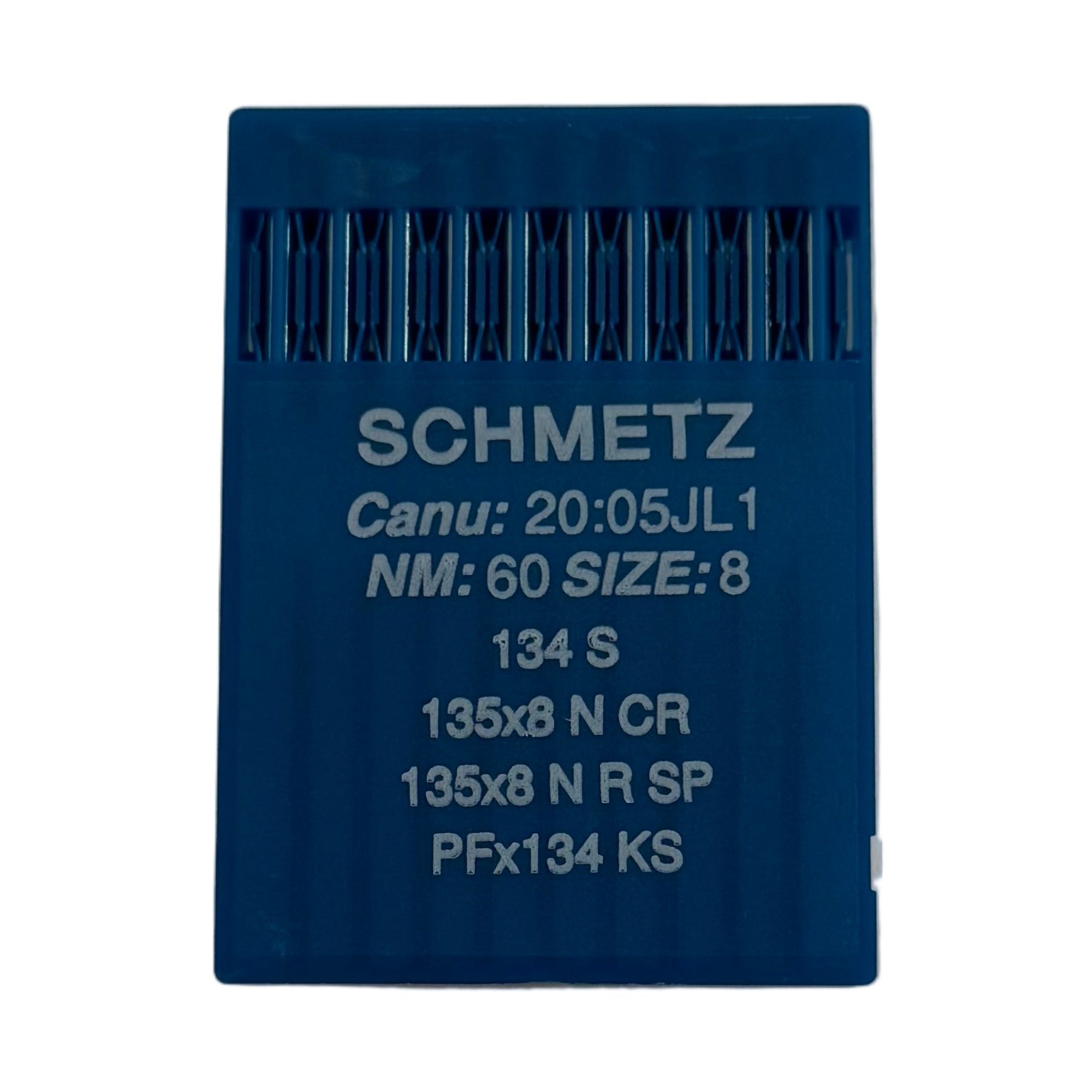 Image avec aiguilles pour machines à coudre industrielles SCHMETZ 134 S – pour cuir (10 pièces) – disponible chez Šarlotes audumi