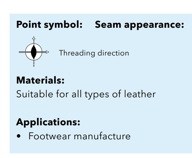 Image des aiguilles pour machines à coudre industrielles SCHMETZ 134 S pour cuir (10 pièces) – disponible chez Šarlotes audumi