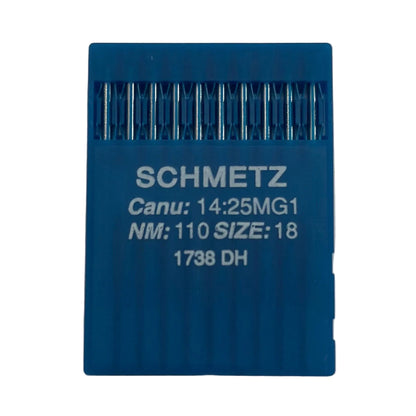 Image des aiguilles pour machines à coudre industrielles SCHMETZ DBx1 DH pour cuir (10 pièces) – disponible chez Šarlotes audumi