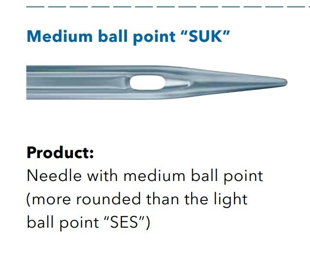 Image with SCHMETZ DBx1 SUK SERV 7 industrial sewing machine needles – for knitwear and denim (10 pcs.) – available at Šarlotes audumi