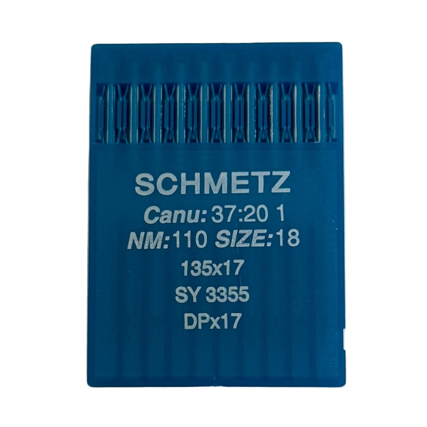Image avec des aiguilles pour machines à coudre industrielles SCHMETZ DPX17 - universelles (10 pcs) – disponible chez Šarlotes audumi