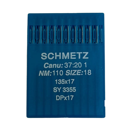 Image avec des aiguilles pour machines à coudre industrielles SCHMETZ DPX17 - universelles (10 pcs) – disponible chez Šarlotes audumi