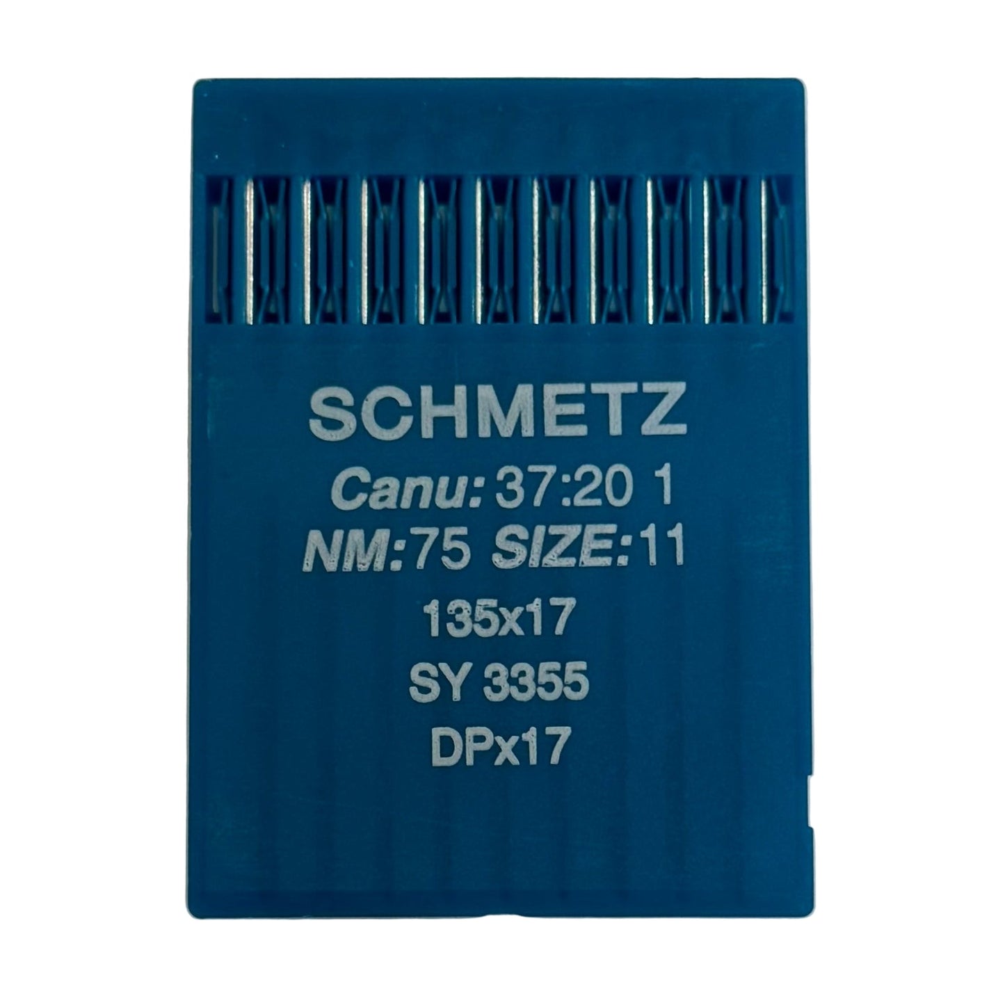 Photo des aiguilles pour machines à coudre industrielles SCHMETZ DPX17 - universelles (10 pcs) – disponibles chez Šarlotes audumi