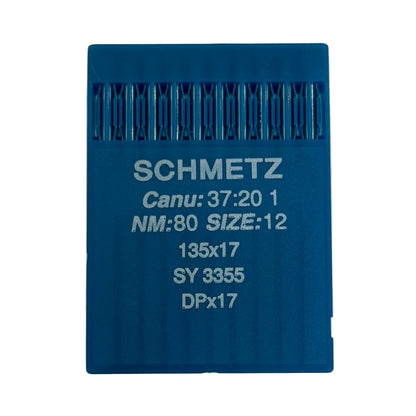 Image avec aiguilles pour machines à coudre industrielles SCHMETZ DPX17 - universelles (10 pièces) – disponible chez Šarlotes audumi