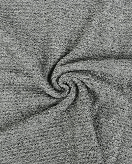 Image of knitted jacquard fabric with braids - grey tone 350 g/m² – available at Šarlotes audumi