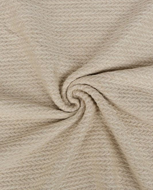 Image of knitted jacquard fabric with braids - sand tone 350 g/m² – available at Charlotte's Fabrics