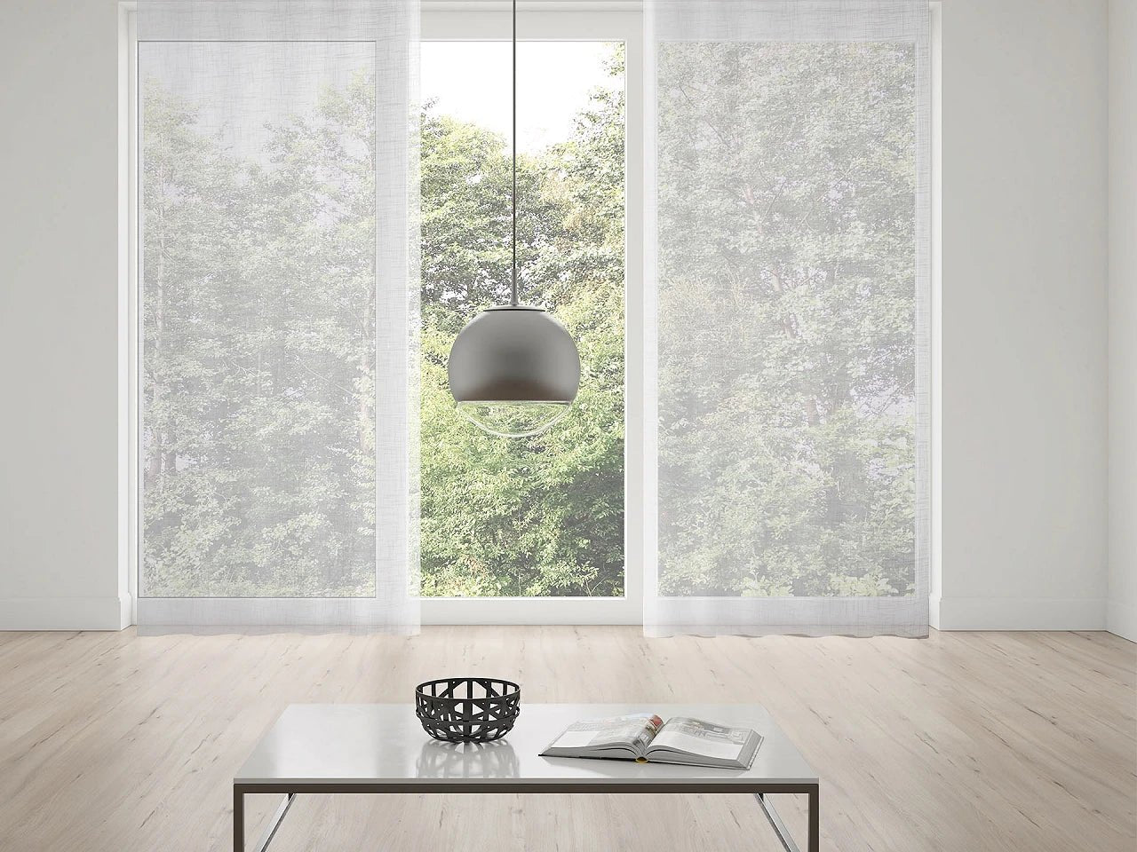 Curtain fabric with lead thread | 276 cm wide | linen imitation