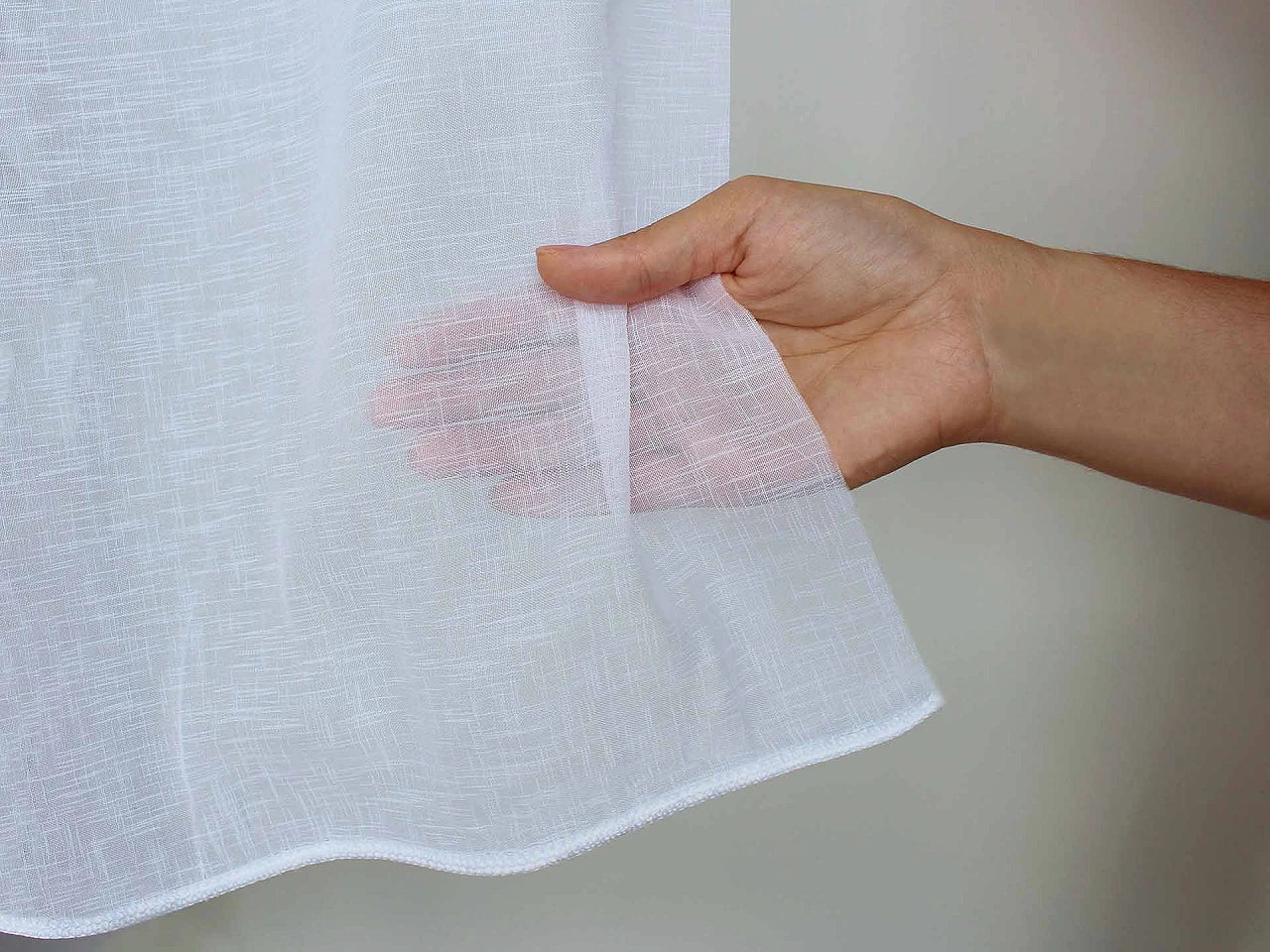 Curtain fabric with lead thread | 276 cm wide | linen imitation