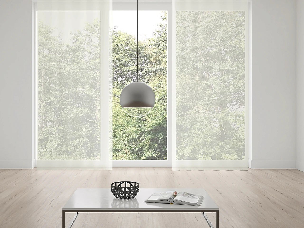 Tissu pour rideaux en tulle avec fil de plomb | 276 cm de large | blanc ou crème