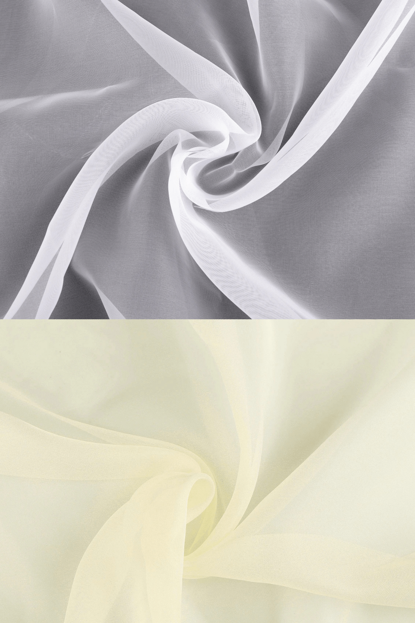 Tissu pour rideaux en tulle avec fil de plomb | 276 cm de large | blanc ou crème