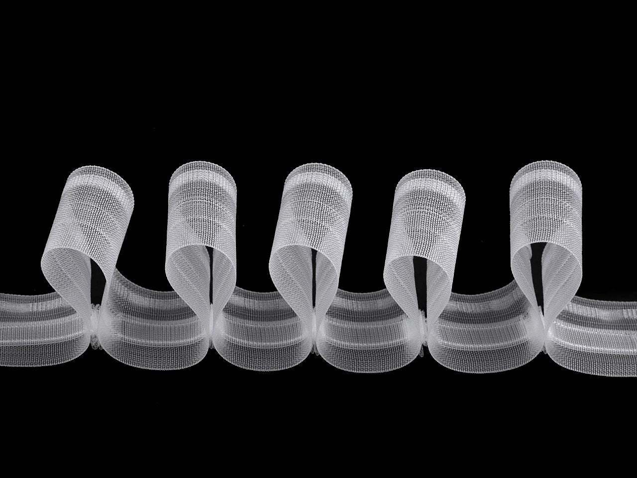 Image with curtain tape with wave effect 50 mm – available at Šarlotes audumi