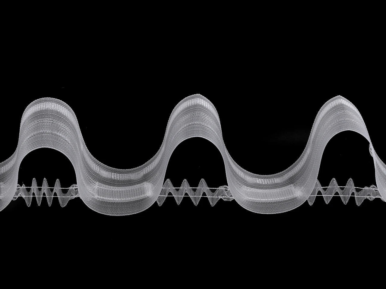 Image of curtain tape with wave effect 50 mm – available at Šarlotes audumi