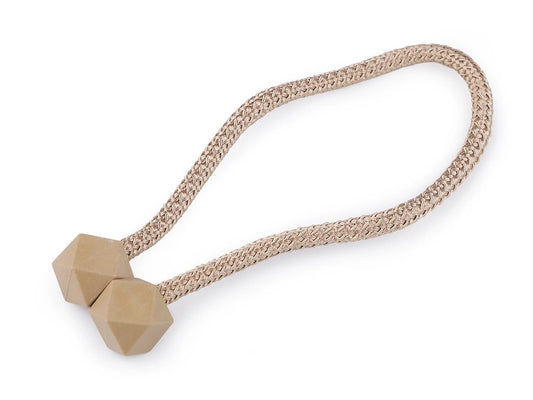 Curtain holder with magnet - beige (2 pcs in a set)