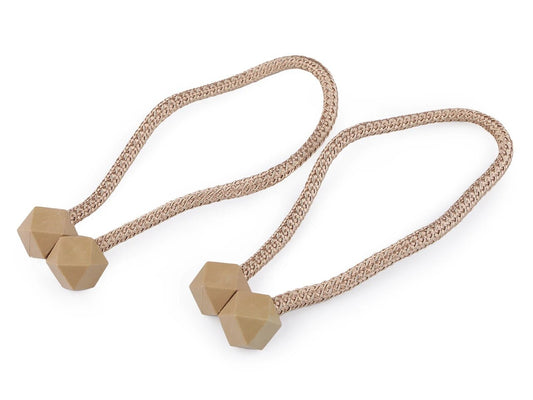 Curtain holder with magnet - beige (2 pcs in set)