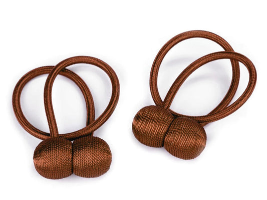 Porte-rideaux avec aimant - cognac brun (lot de 2)