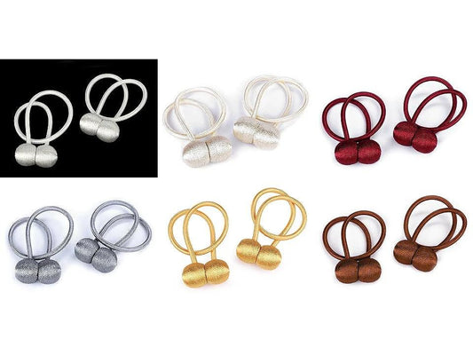 Porte-rideaux avec aimant - brun cognac (lot de 2 pièces)