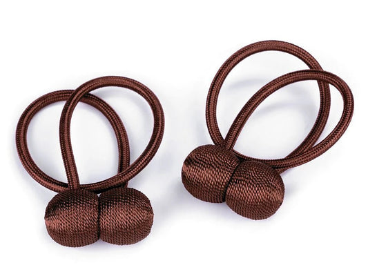 Support de rideau avec aimant - marron (lot de 2)